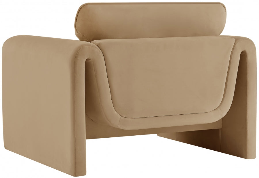 Sloan Velvet Chair Camel - 199Camel-C - Vega Furniture