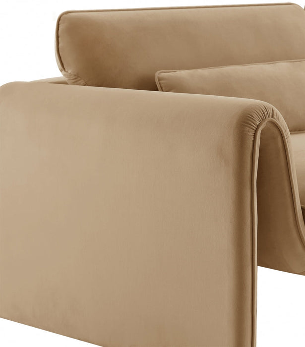 Sloan Velvet Chair Camel - 199Camel-C - Vega Furniture