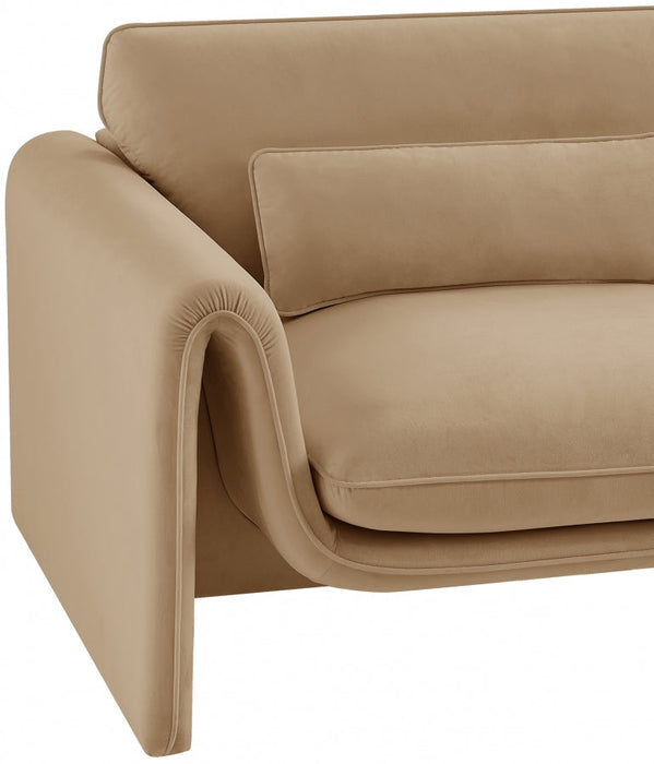 Sloan Velvet Chair Camel - 199Camel-C - Vega Furniture