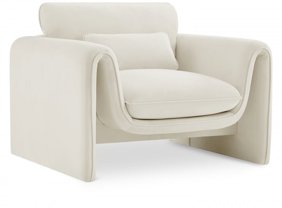 Sloan Velvet Chair Cream - 199Cream-C - Vega Furniture