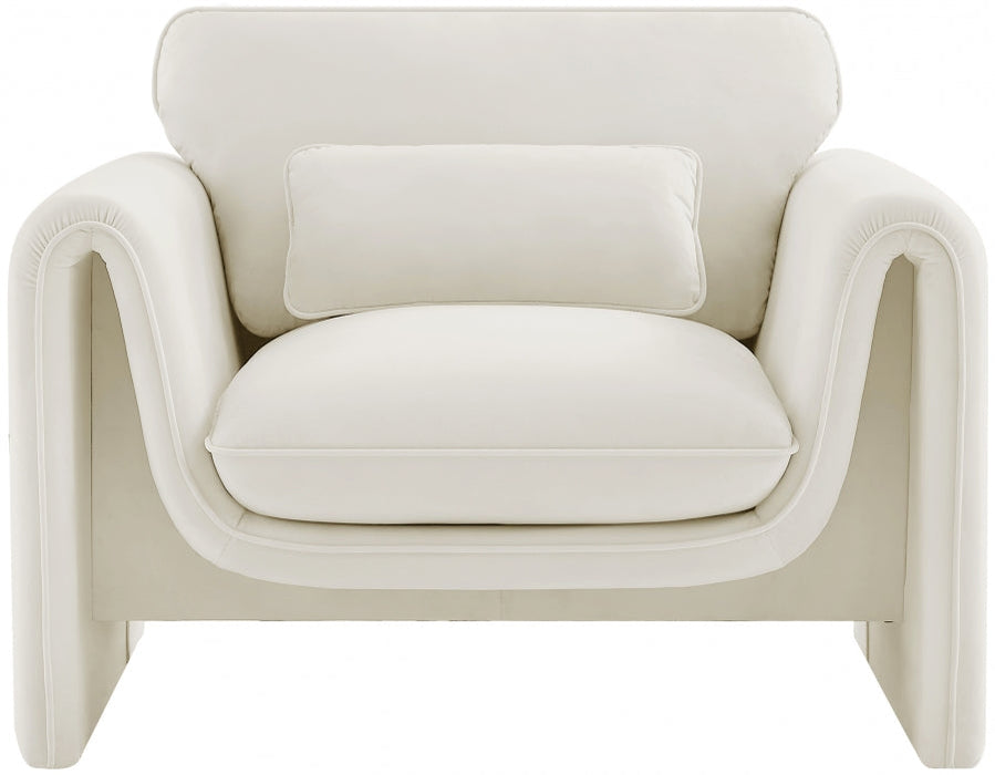 Sloan Velvet Chair Cream - 199Cream-C - Vega Furniture