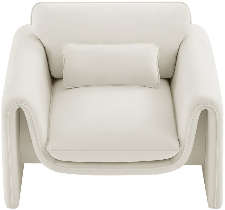 Sloan Velvet Chair Cream - 199Cream-C - Vega Furniture