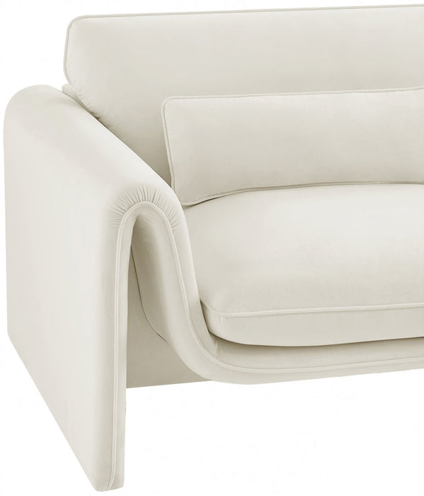 Sloan Velvet Chair Cream - 199Cream-C - Vega Furniture