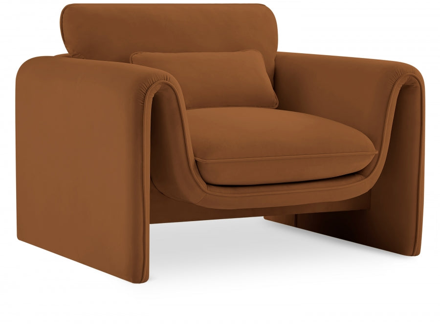 Sloan Velvet Chair Saddle - 199Saddle-C - Vega Furniture