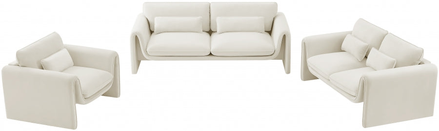 Sloan Velvet Loveseat Cream - 199Cream-L - Vega Furniture