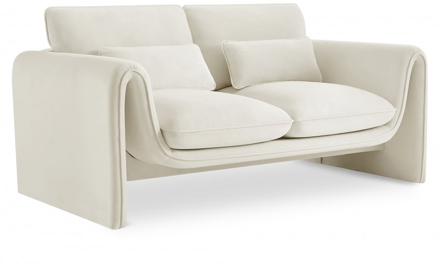 Sloan Velvet Loveseat Cream - 199Cream-L - Vega Furniture