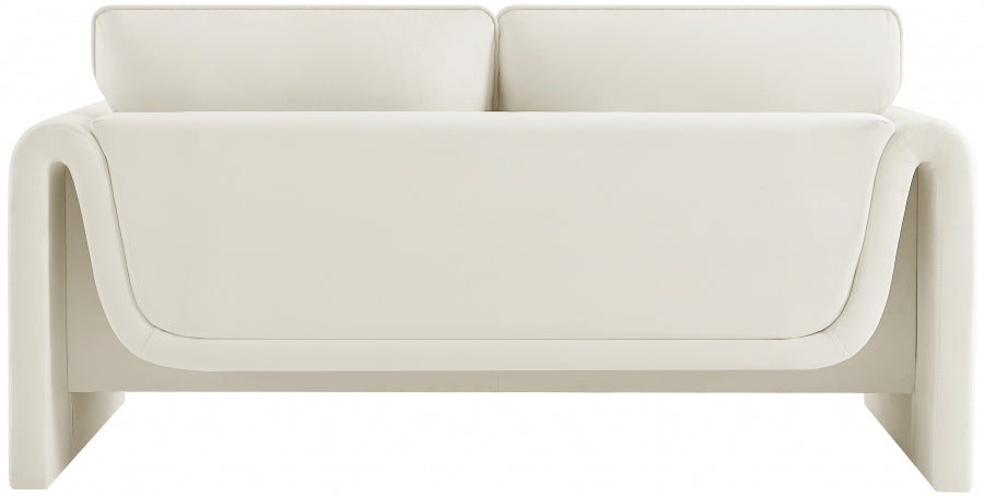 Sloan Velvet Loveseat Cream - 199Cream-L - Vega Furniture