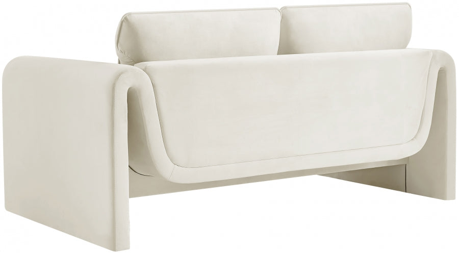 Sloan Velvet Loveseat Cream - 199Cream-L - Vega Furniture