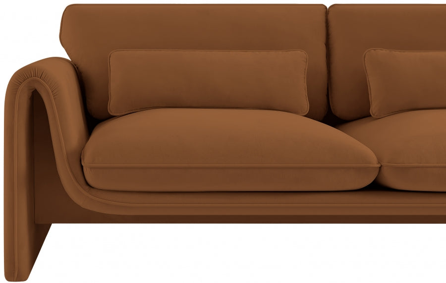 Sloan Velvet Loveseat Saddle - 199Saddle-L - Vega Furniture