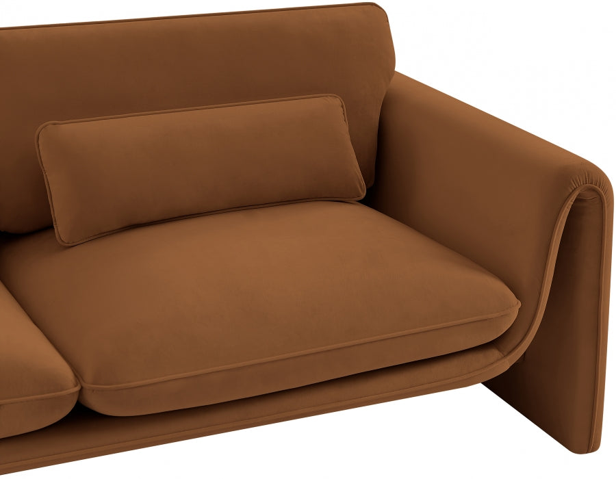 Sloan Velvet Loveseat Saddle - 199Saddle-L - Vega Furniture