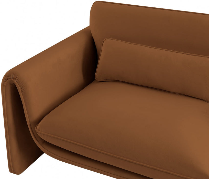 Sloan Velvet Loveseat Saddle - 199Saddle-L - Vega Furniture