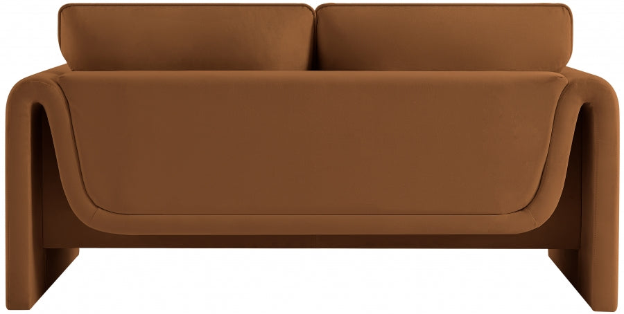 Sloan Velvet Loveseat Saddle - 199Saddle-L - Vega Furniture