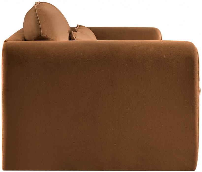 Sloan Velvet Loveseat Saddle - 199Saddle-L - Vega Furniture