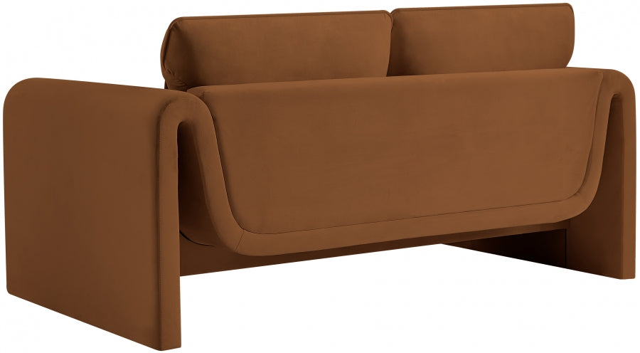 Sloan Velvet Loveseat Saddle - 199Saddle-L - Vega Furniture