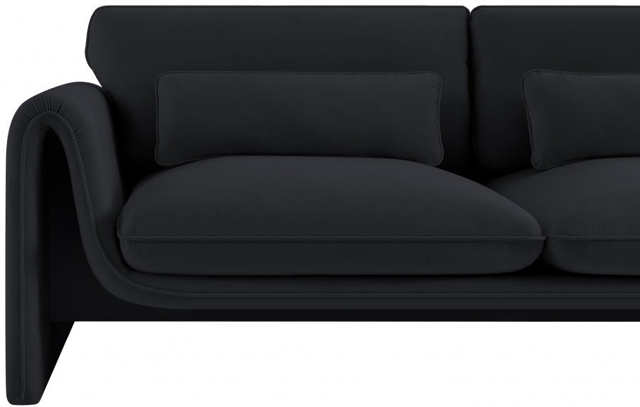 Sloan Velvet Sofa Black - 199Black-S - Vega Furniture
