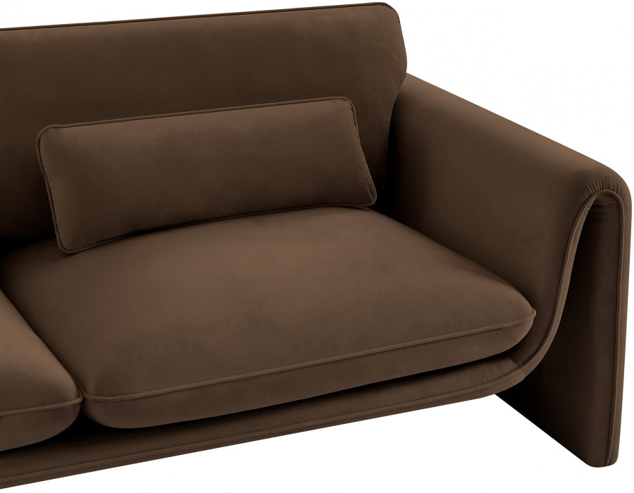 Sloan Velvet Sofa Brown - 199Brown-S - Vega Furniture