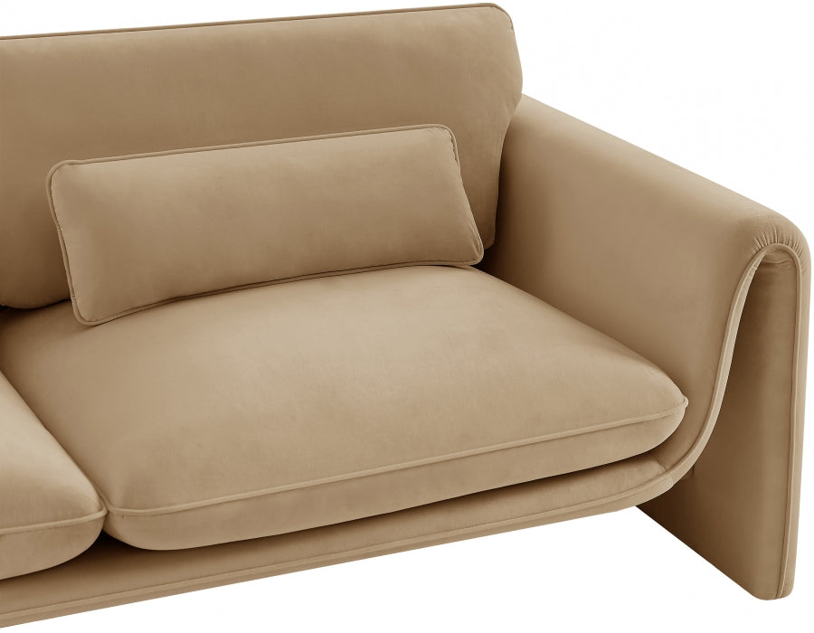 Sloan Velvet Sofa Camel - 199Camel-S - Vega Furniture