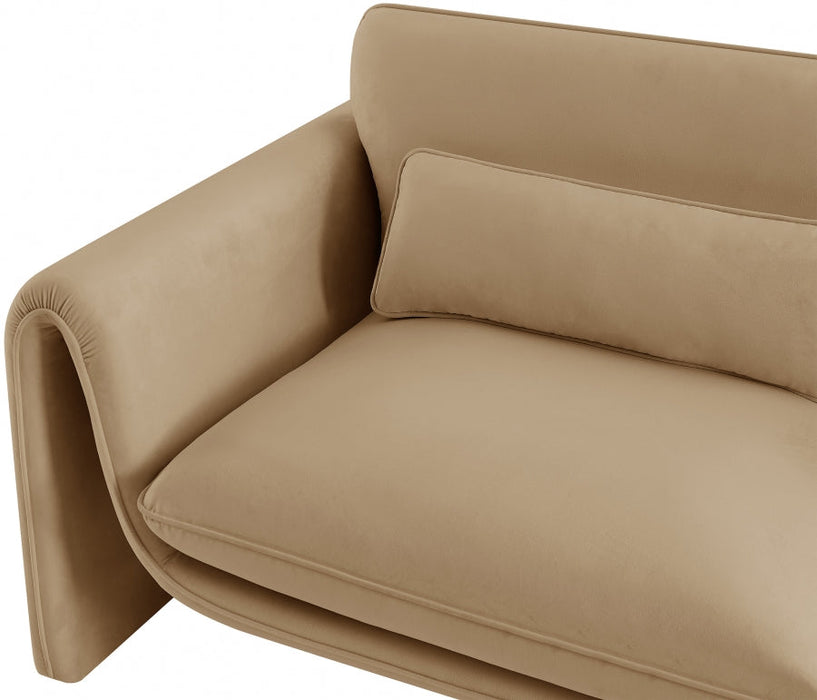 Sloan Velvet Sofa Camel - 199Camel-S - Vega Furniture