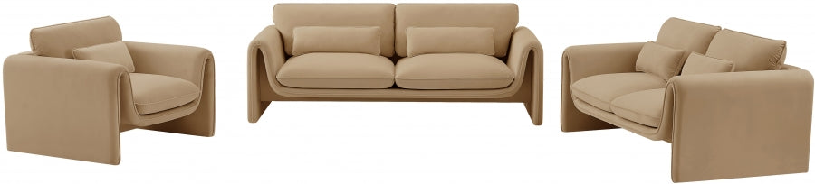 Sloan Velvet Sofa Camel - 199Camel-S - Vega Furniture