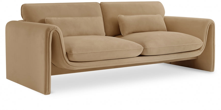 Sloan Velvet Sofa Camel - 199Camel-S - Vega Furniture