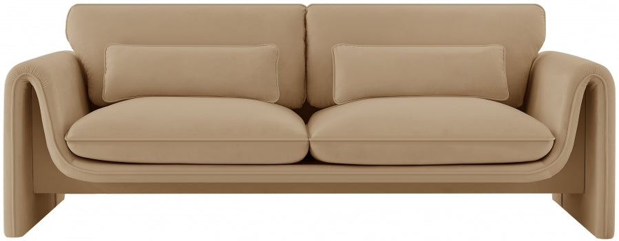 Sloan Velvet Sofa Camel - 199Camel-S - Vega Furniture