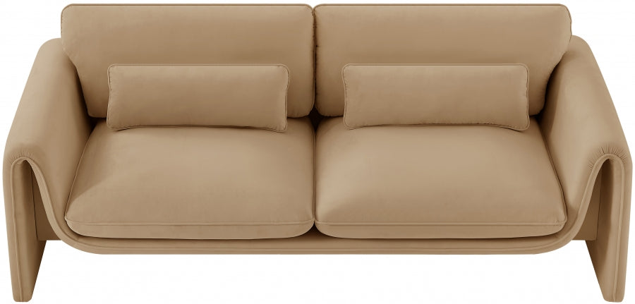 Sloan Velvet Sofa Camel - 199Camel-S - Vega Furniture