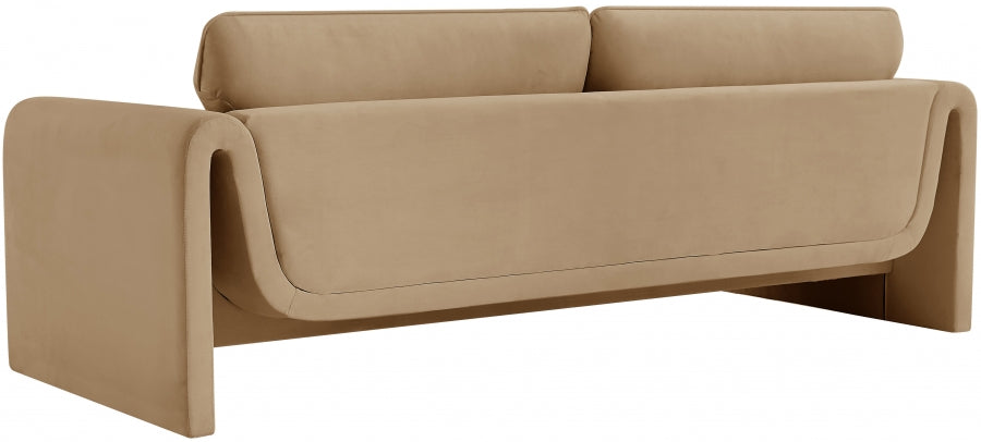 Sloan Velvet Sofa Camel - 199Camel-S - Vega Furniture