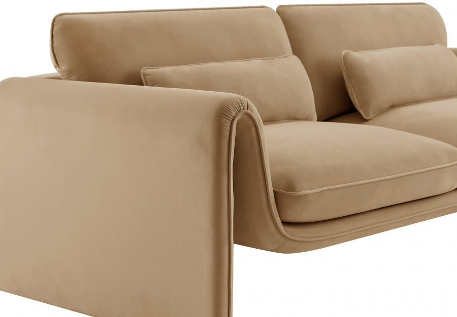 Sloan Velvet Sofa Camel - 199Camel-S - Vega Furniture