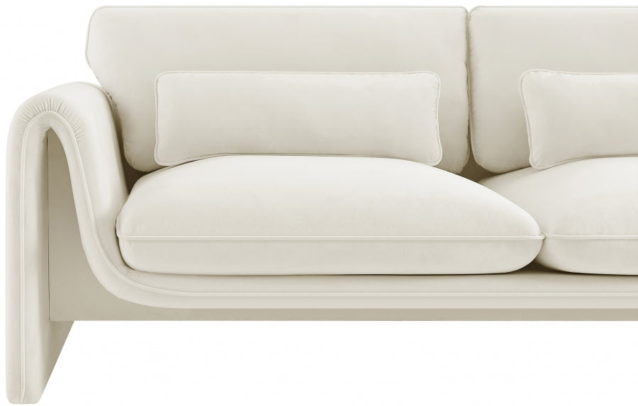 Sloan Velvet Sofa Cream - 199Cream-S - Vega Furniture