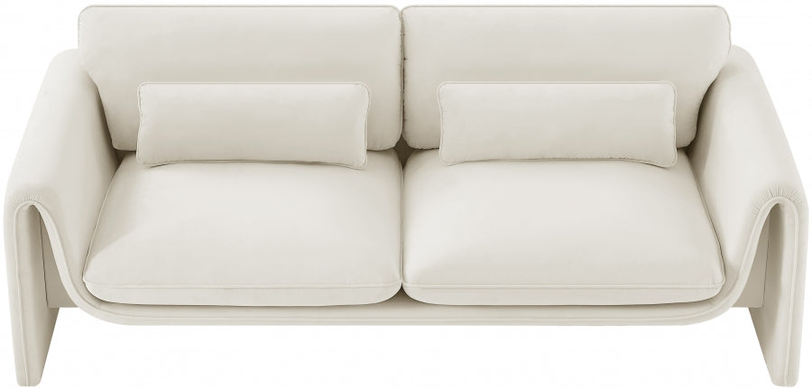 Sloan Velvet Sofa Cream - 199Cream-S - Vega Furniture