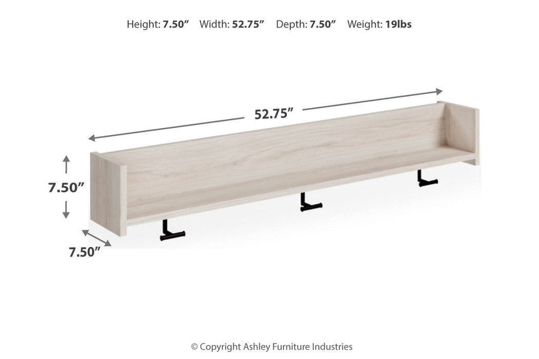 Socalle Light Natural Wall Mounted Coat Rack with Shelf - EA1864-151 - Vega Furniture