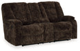 Soundwave Chocolate Reclining Loveseat with Console - 7450294 - Vega Furniture