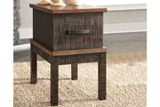 Stanah Two-tone Chairside End Table with USB Ports & Outlets - T892-7 - Vega Furniture