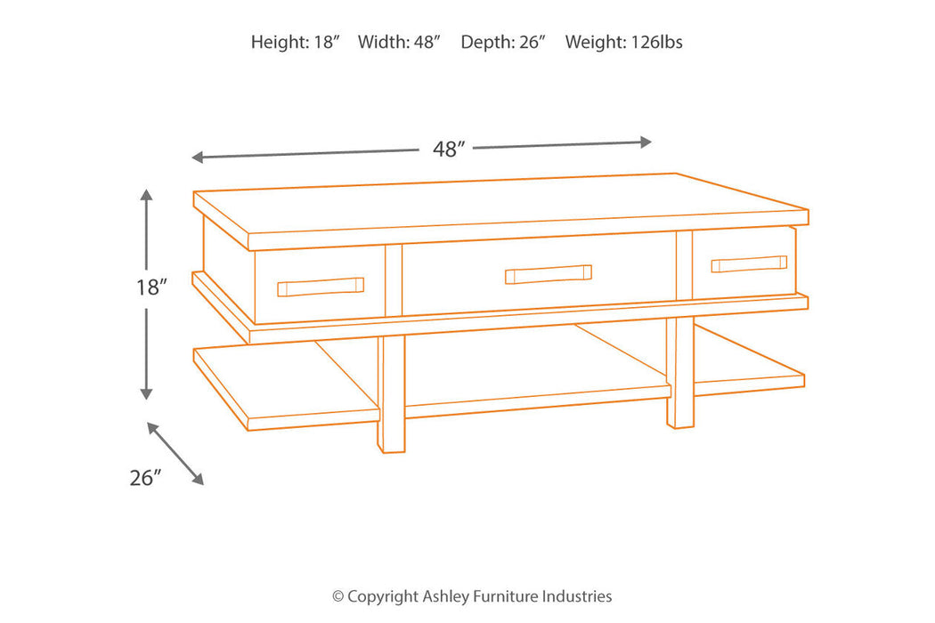 Stanah Two-tone Coffee Table with Lift Top - T892-9 - Vega Furniture