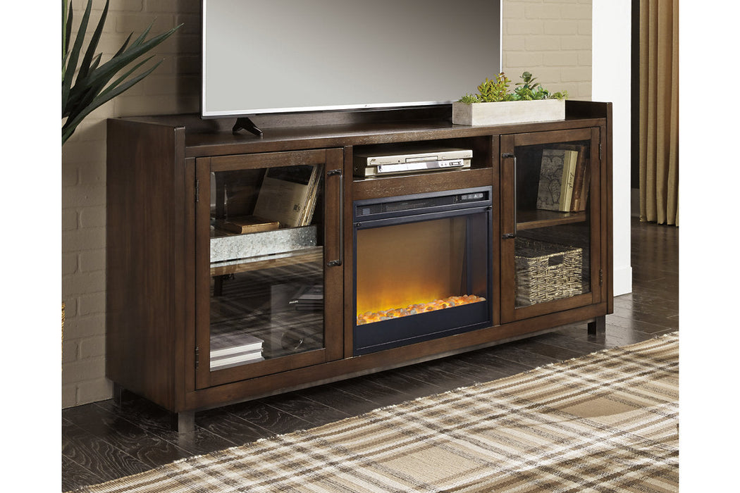 Starmore Brown 70" TV Stand with Electric Fireplace - SET | W100-02 | W633-68 - Vega Furniture