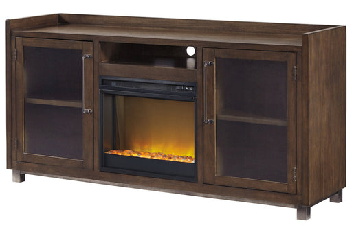 Starmore Brown 70" TV Stand with Electric Fireplace - SET | W100-02 | W633-68 - Vega Furniture