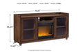 Starmore Brown 70" TV Stand with Electric Fireplace - SET | W100-02 | W633-68 - Vega Furniture