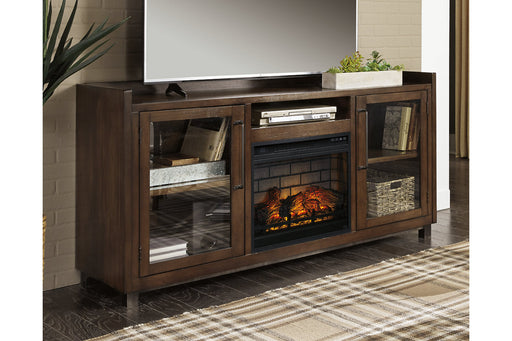 Starmore Brown 70" TV Stand with Electric Fireplace - SET | W100-101 | W633-68 - Vega Furniture