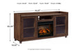 Starmore Brown 70" TV Stand with Electric Fireplace - SET | W100-101 | W633-68 - Vega Furniture
