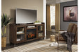 Starmore Brown 70" TV Stand with Electric Fireplace - SET | W100-101 | W633-68 - Vega Furniture