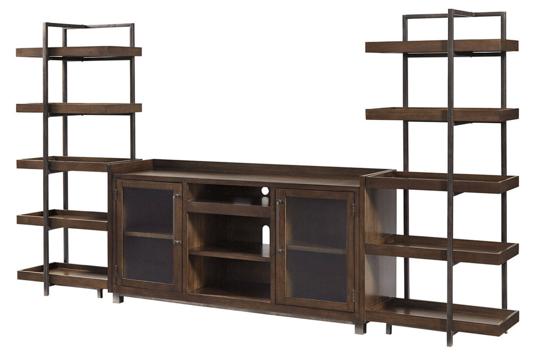 Starmore Brown/Gunmetal 3-Piece Entertainment Center - SET | W633-34(2) | W633-68 - Vega Furniture