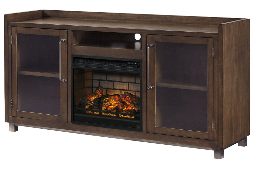 Starmore Brown/Gunmetal 3-Piece Wall Unit with Electric Fireplace - SET | W100-101 | W633-34(2) | W633-68 - Vega Furniture