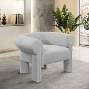 Stefano Polyester Fabric Accent Chair Grey - 482Grey - Vega Furniture