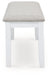 STONEHOLLOW White/Gray Dining Table and Chairs with Bench (Set of 6) - D382-325 - Vega Furniture