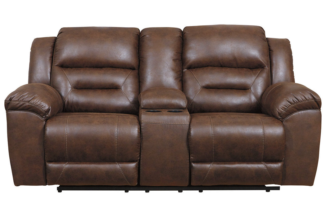 Stoneland Chocolate Power Reclining Loveseat with Console - 3990496 - Vega Furniture