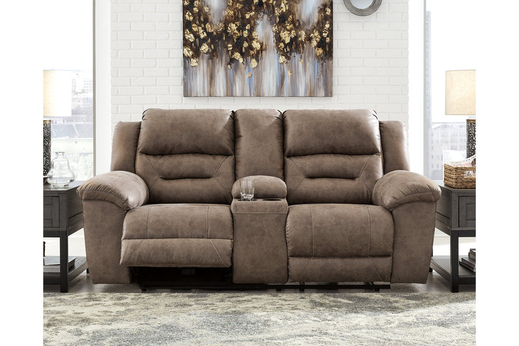 Stoneland Fossil Power Reclining Loveseat with Console - 3990596 - Vega Furniture