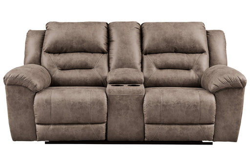 Stoneland Fossil Reclining Loveseat with Console - 3990594 - Vega Furniture