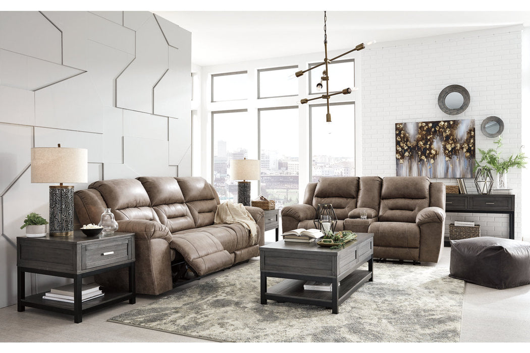 Stoneland Fossil Reclining Loveseat with Console - 3990594 - Vega Furniture