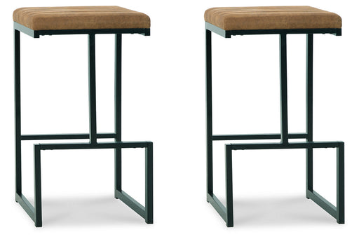 Strumford Caramel/Black Bar Height Barstool, Set of 2 - D109-230 - Vega Furniture