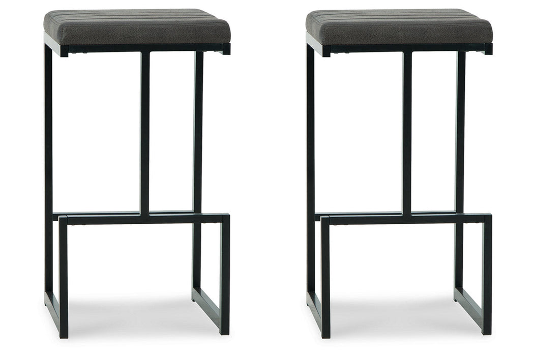 Strumford Gray/Black Bar Height Barstool, Set of 2 - D109-130 - Vega Furniture